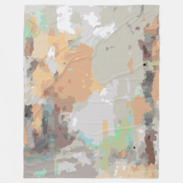 Boho rustic-orange,taupe,brun,teal abstrakt fleecefilt