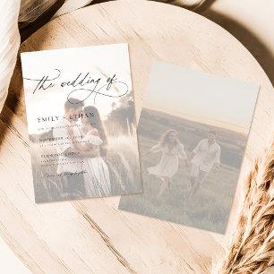 Boho Rustic Overlay Photo Bröllop Inbjudningar