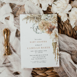 Boho Rustic Pampas Grass Baby Shower-inbjudan Inbjudningar