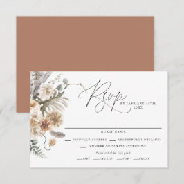 Boho Rustic Pampas Grass Bröllop OSA Card Kort