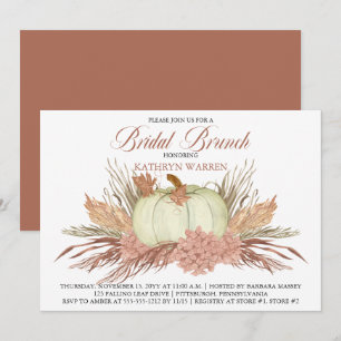 Boho Rustic Pampas Grass Pumpkin Möhippa Brunch Inbjudningar