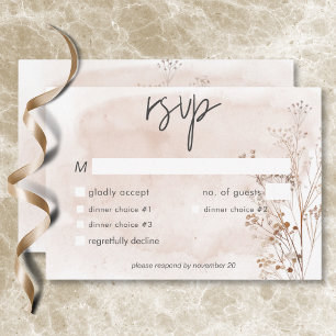 Boho Rustic Pampas & Torkad gräs Bouquet-middag OSA Kort