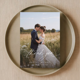 Boho Rustic Photo Bröllop Tack Kort
