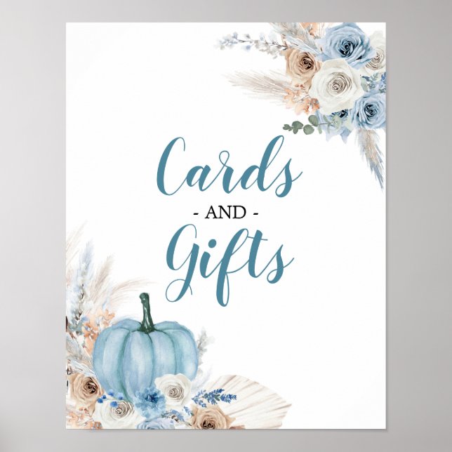 Boho Rustic Pumpkin Fall Cards & Gifts Pos Poster (Framsidan)