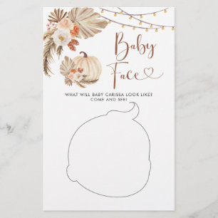 Boho Rustic Pumpkin Fall i Kärlek Baby Ansikte