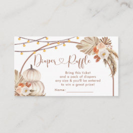 Boho Rustic Pumpkin Fall i Kärlek Diaper Raffle Tilläggskort