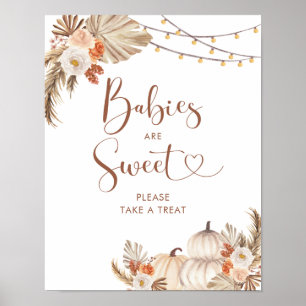Boho Rustic Pumpkin Fall i Kärlek i Spädbarn är Sw Poster