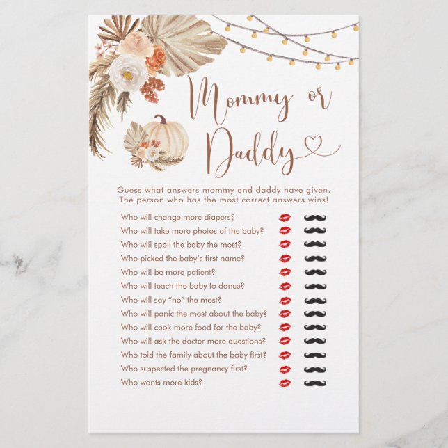 Boho Rustic Pumpkin Fall i Kärlek Mamma eller papp (Framsida)