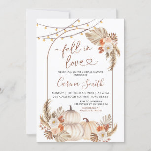 Boho Rustic Pumpkin Fall i Kärlek Möhippa Inbjudningar