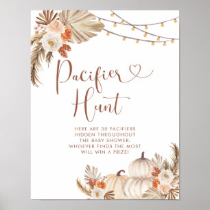 Boho Rustic Pumpkin Fall i Kärlek Nappar Hunt Poster