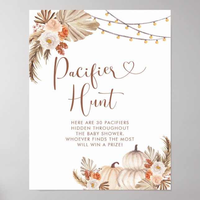 Boho Rustic Pumpkin Fall i Kärlek Nappar Hunt Poster (Framsidan)