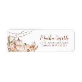 Boho Rustic Pumpkin Fall in Kärlek Address Label Returadress Etikett