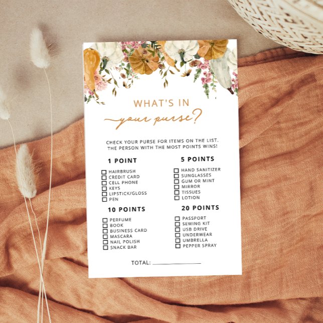 Boho Rustic Pumpkin Fall in Kärlek Purse Game (Skapare uppladdad)