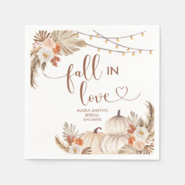 Boho Rustic Pumpkin Hösten Förälskad Pappersservet Pappersservett
