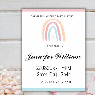 Boho Rustic Rainbow Gender Neutral Baby Shower Inbjudningar