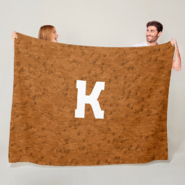 Boho Rustic Textured Wood-brun personlig Fleecefilt