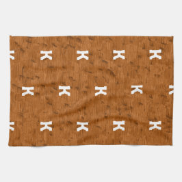 Boho Rustic Textured Wood-brun personlig Kökshandduk