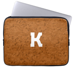 Boho Rustic Textured Wood-brun personlig Laptop Fodral