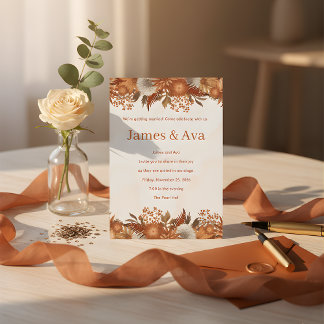 Boho Rustic Theme wedding Invitation Inbjudningar