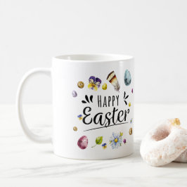 Boho Rustic Watercolor Colorful Glad påsk Kaffemugg
