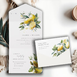 Boho Rustic Watercolor Gult Lemon Garden Wedding