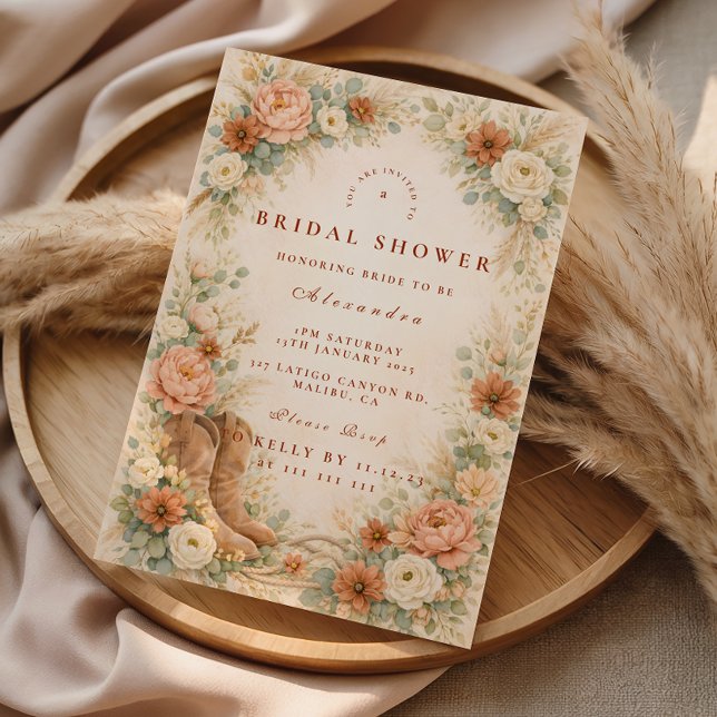 Boho Rustic Western Bridal Shower Inbjudningar (Skapare uppladdad)