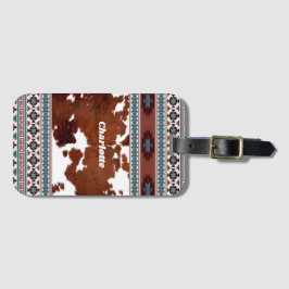 Boho Rustic Western Cowgirl Cowhide Bagagebricka