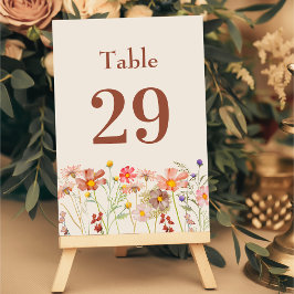 Boho Rustic WildblomBlommigt Beige Bröllop Bordsnummer