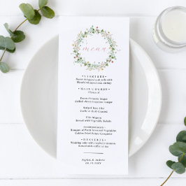 Boho Rustic Wildblomma Bröllop Menu Meny