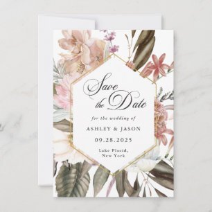 Boho Rustic Wildblommor Spara datumet med foto