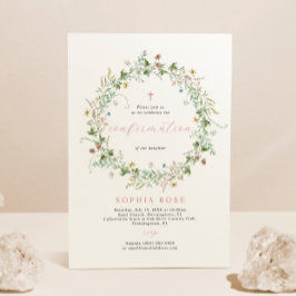 Boho Rustic Wildblommors bekräftelseinbjudan Inbjudningar