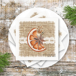 Boho Rustic Winter Helgdag Botanical Bröllop Pappersservett