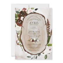 Boho Rustic Wood & Blommigt Burgundy Ro Bröllop