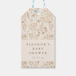 Boho Rustik Äng Blommor Blommig Baby Shower Presentetikett