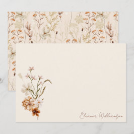 Boho Rustik Äng Blommor Blommig Bröllopsdusch Tack Kort