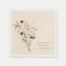 Boho Rustik Ängsblommor Bröllopsdusch Pappersservett