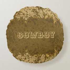 Boho Rustik Cowboy Design Rund Kudde