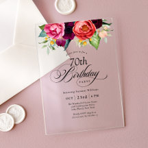 Boho Rustik Födelsedagsfest med Akvarellblommor 70