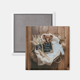 boho rustik graviditetsannonsering minnessak magnet