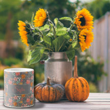 Boho rustik orange, vattenfärg mönster grått