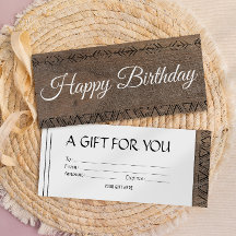 Boho rustik trädesign presentkortsvoucher