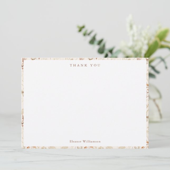 Boho Rustika Blommor äng Floral Baby Shower Tack Kort (Stående Fram)