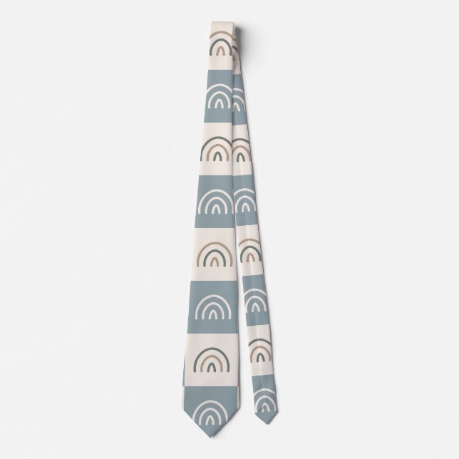 Boho-rutig regnbåge-minimalistisk mönster slips (Framsida)