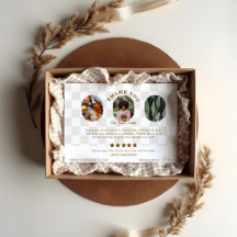 Boho Rutigt Mönster Beställning Tack Foto Kort