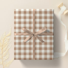 Boho-rutigt mönster randigt rutigt Tan Brun Presentpapper