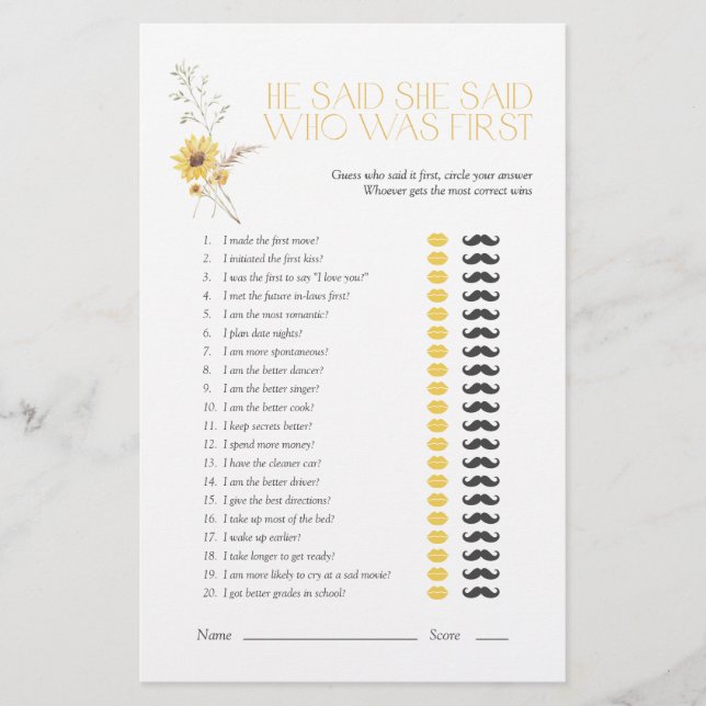 Boho sa att hon sa solrosspel Möhippa Game (Framsida)