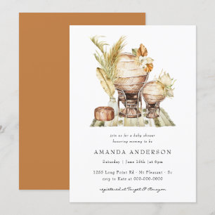 Boho Safari African Gender Neutral Boy Baby Shower Inbjudningar