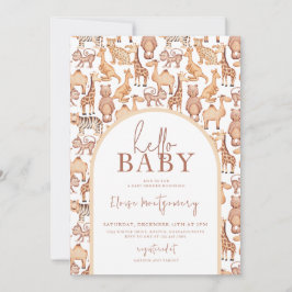 Boho Safari Animals Arch Jungle Baby Shower Inbjudningar