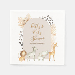 Boho Safari Animals Baby dusch Napkin Pappersservett