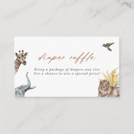 Boho Safari Animals Baby Shower Raffle Tilläggskort